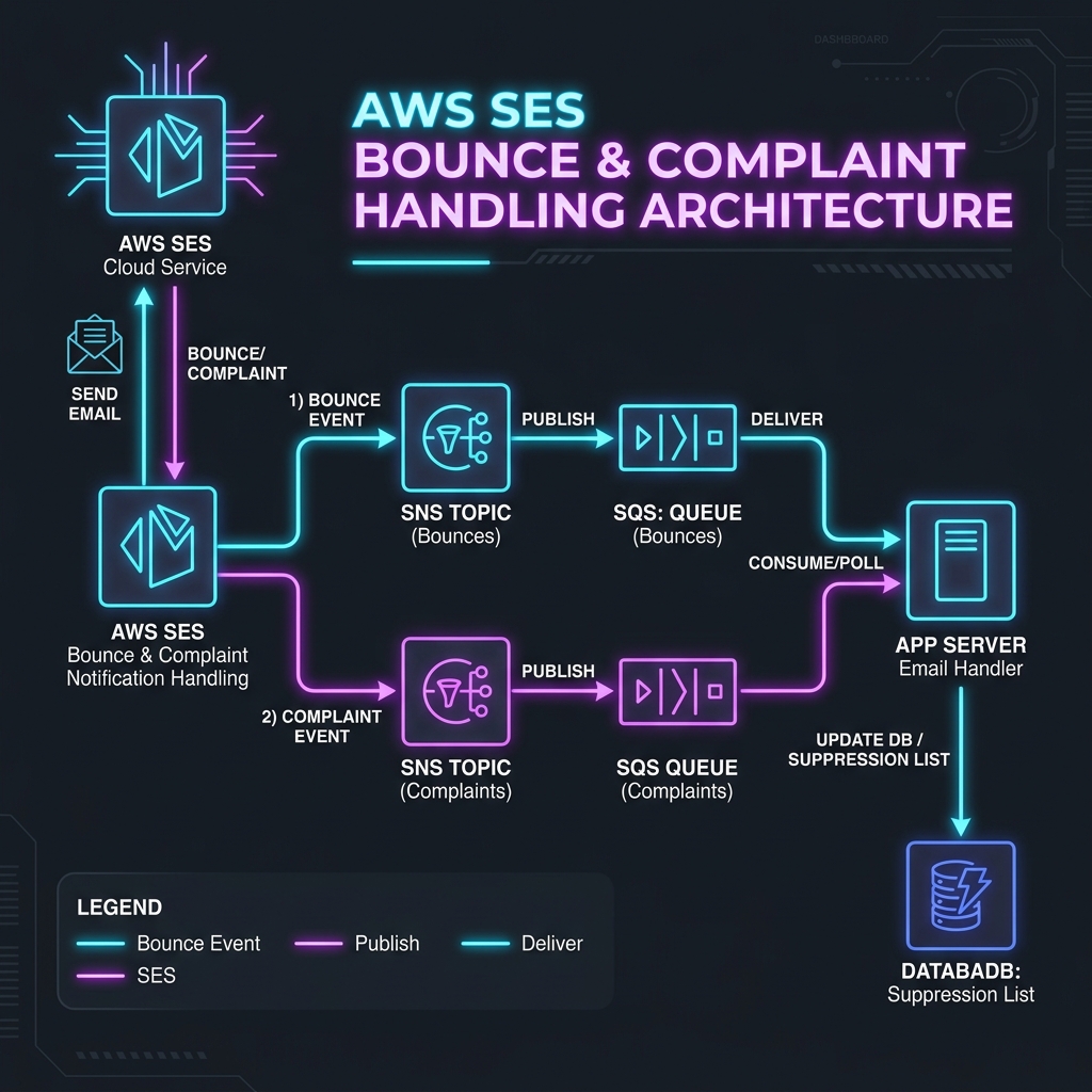 AWS SES Bounce and Complaint Handling: Setting Up SQS and SNS