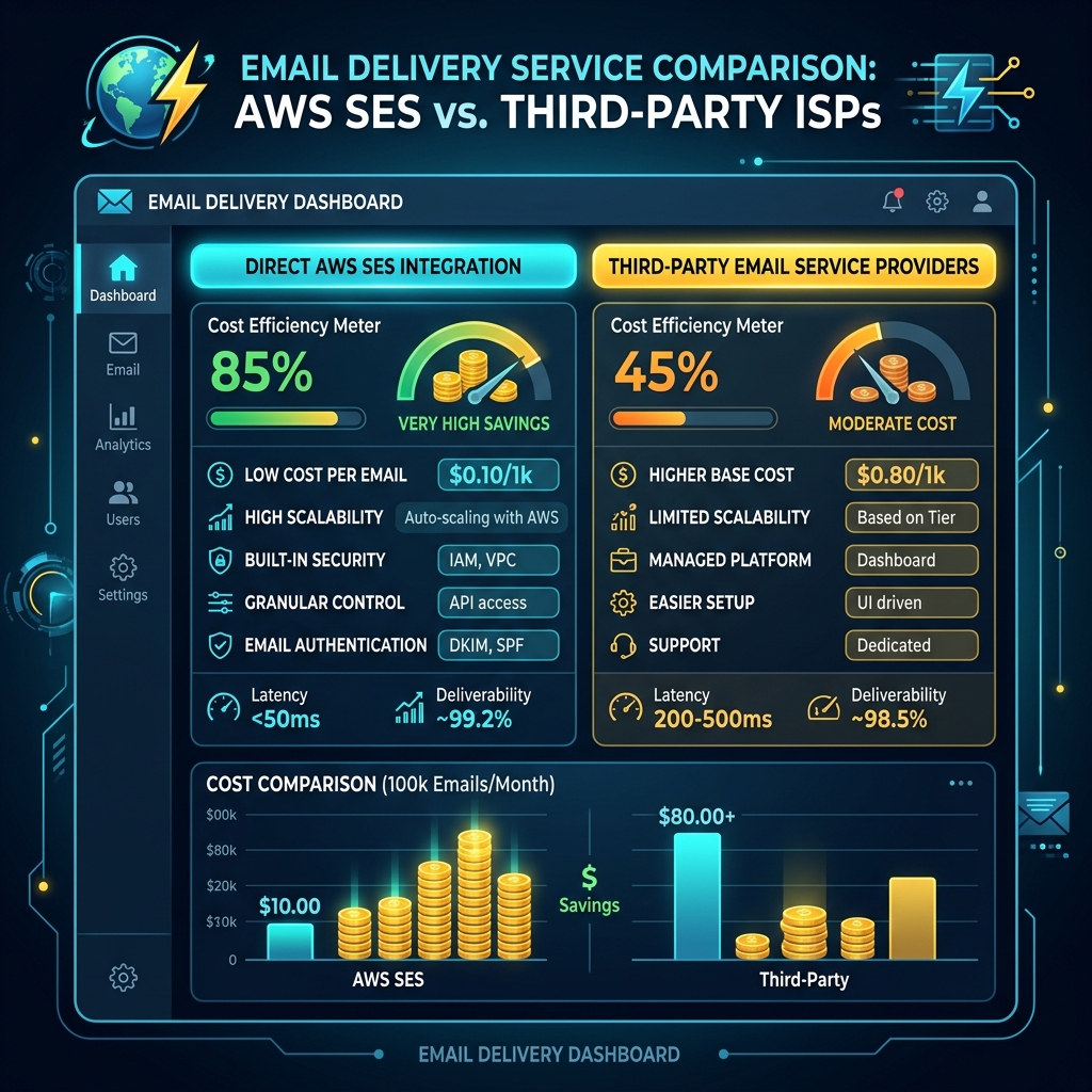 Direct AWS SES Integration vs. Third-Party Email Service Providers